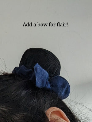 Add a bow to a hair bun dango