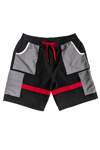 KH3 Sora Swimming Trunks with red black plaid