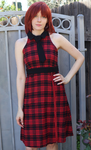 Kingdom Hearts Punk Kairi Red Black Plaid Dress