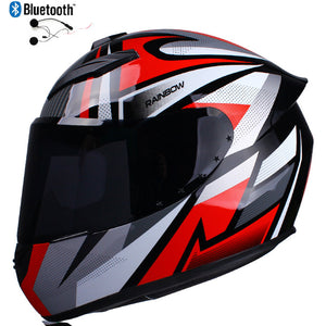 DOT Bluetooth Motorcycle Helmet Full Face Dual Lens Sport ATV Motocross Helmet