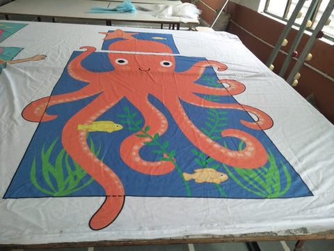 Color Tests of the Octopus Prototype Children's Bedding