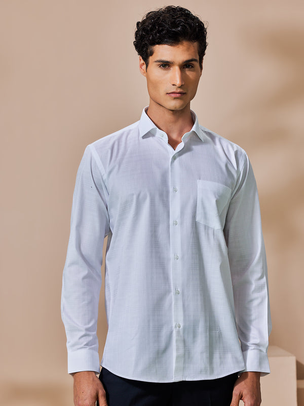 Buy White Wrinkle Resistant Dobby Formal Shirt S507796 Online – House of  Stori