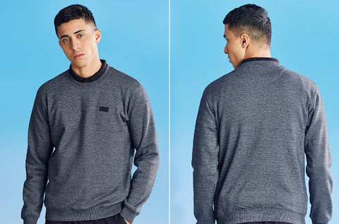 grey plain sweatshirt - HOS