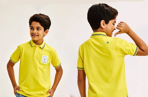yellow polo t-shirt for boys - HOS