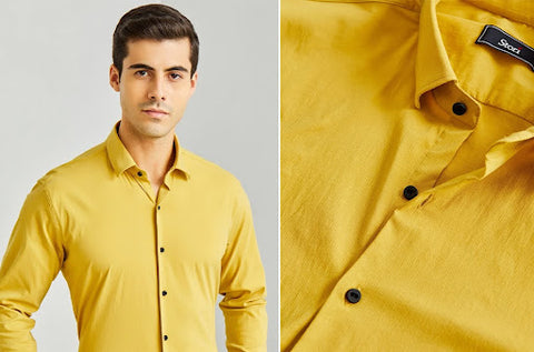 yellow party wear shirt for men - HOS