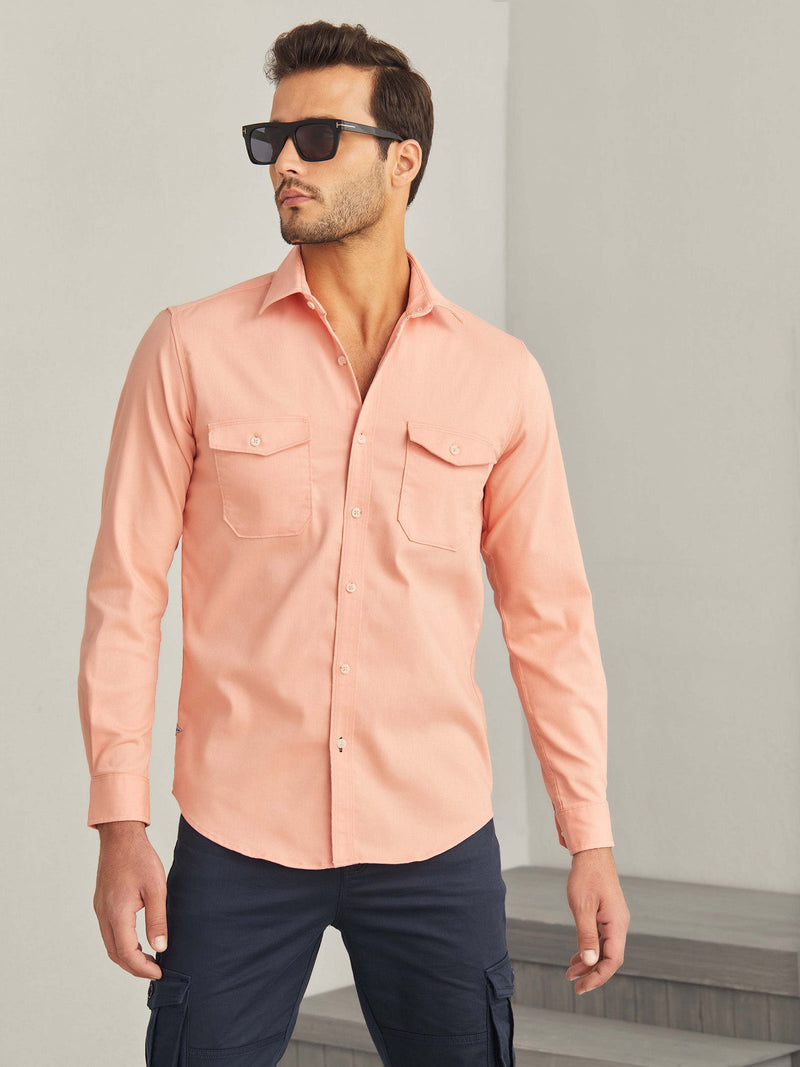 Pink Power Stretch Cargo Shirt CORE-38206-F – House of Stori
