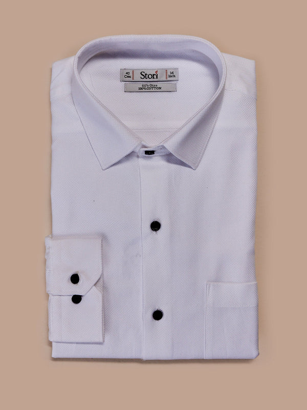 Buy White Wrinkle Resistant Dobby Formal Shirt S507796 Online – House of  Stori