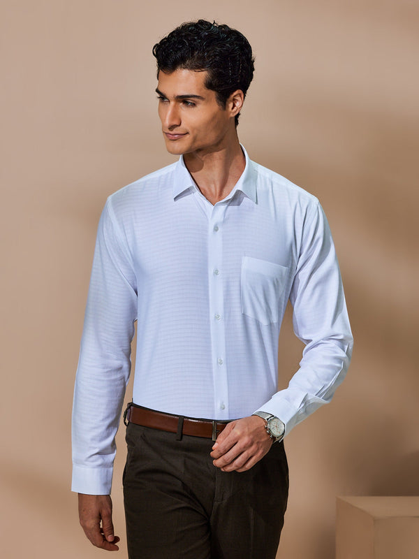 Buy White Wrinkle Resistant Dobby Formal Shirt S507796 Online – House of  Stori