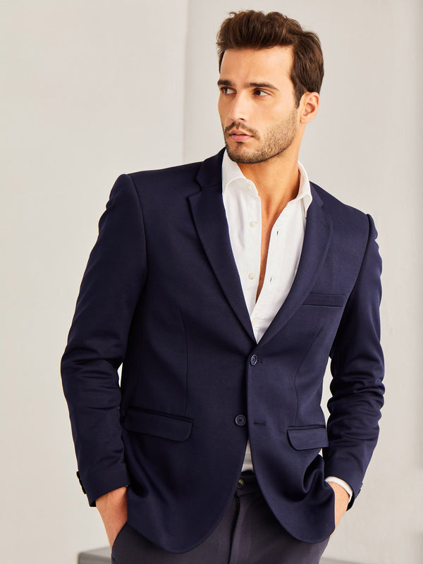 Blazer Stretch 4-Way S485243 – Textured House Navy Stori Online of Buy