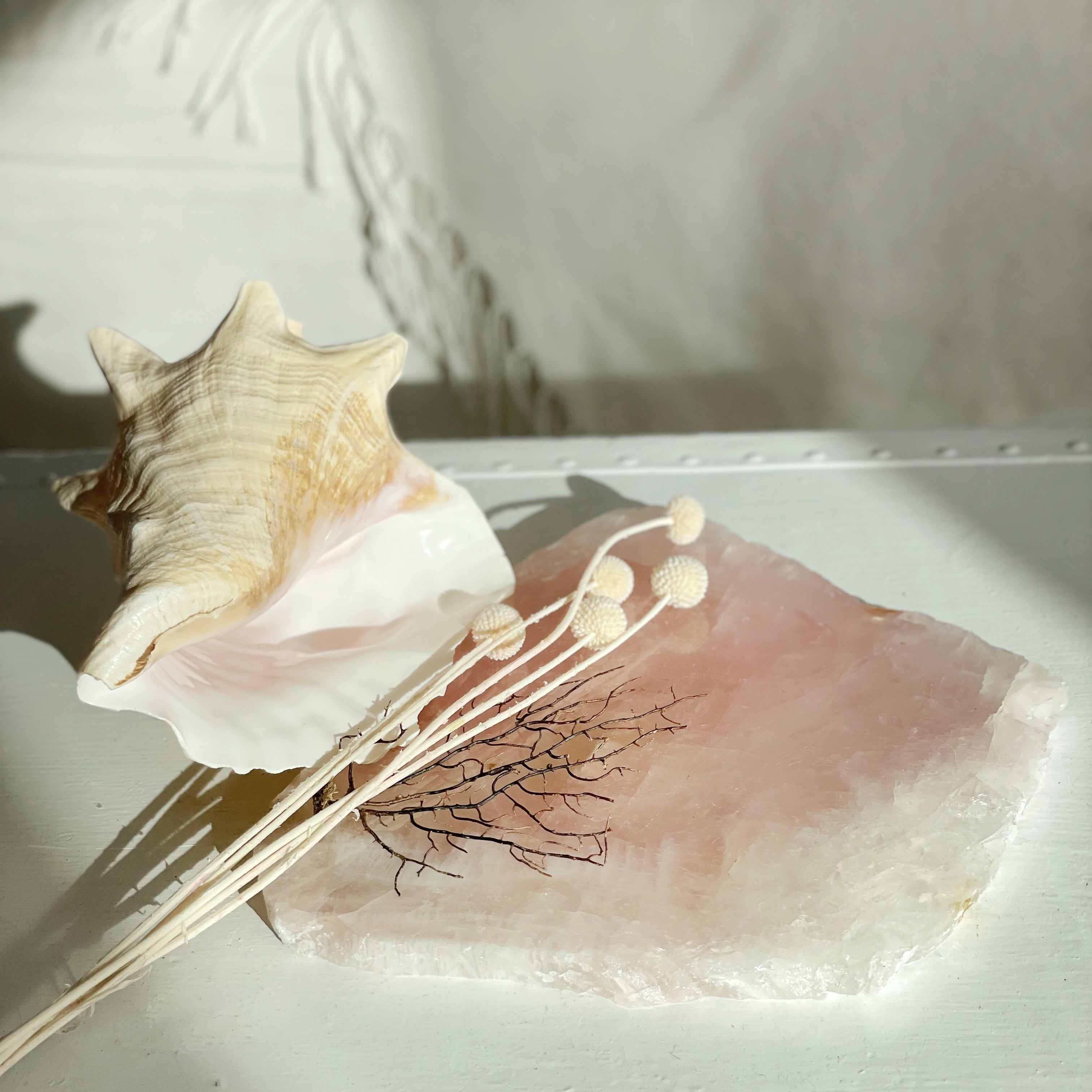 Thick Cut Natural Rose Quartz Crystal Slab D - Sourceress product image