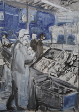 Laden Sie das Bild in den Galerie-Viewer, Simone Schulz Kunst: Discounter 2 (2013 Acryl u.Tusche auf Gipsplatte  70x50 cm)
