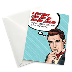 Rugged Jawline Greeting Card - Work the Metal