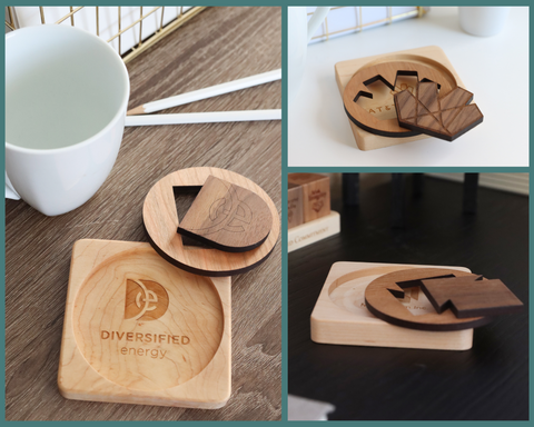 Work from Home Employee Gifts - Wooden Coaster Puzzle