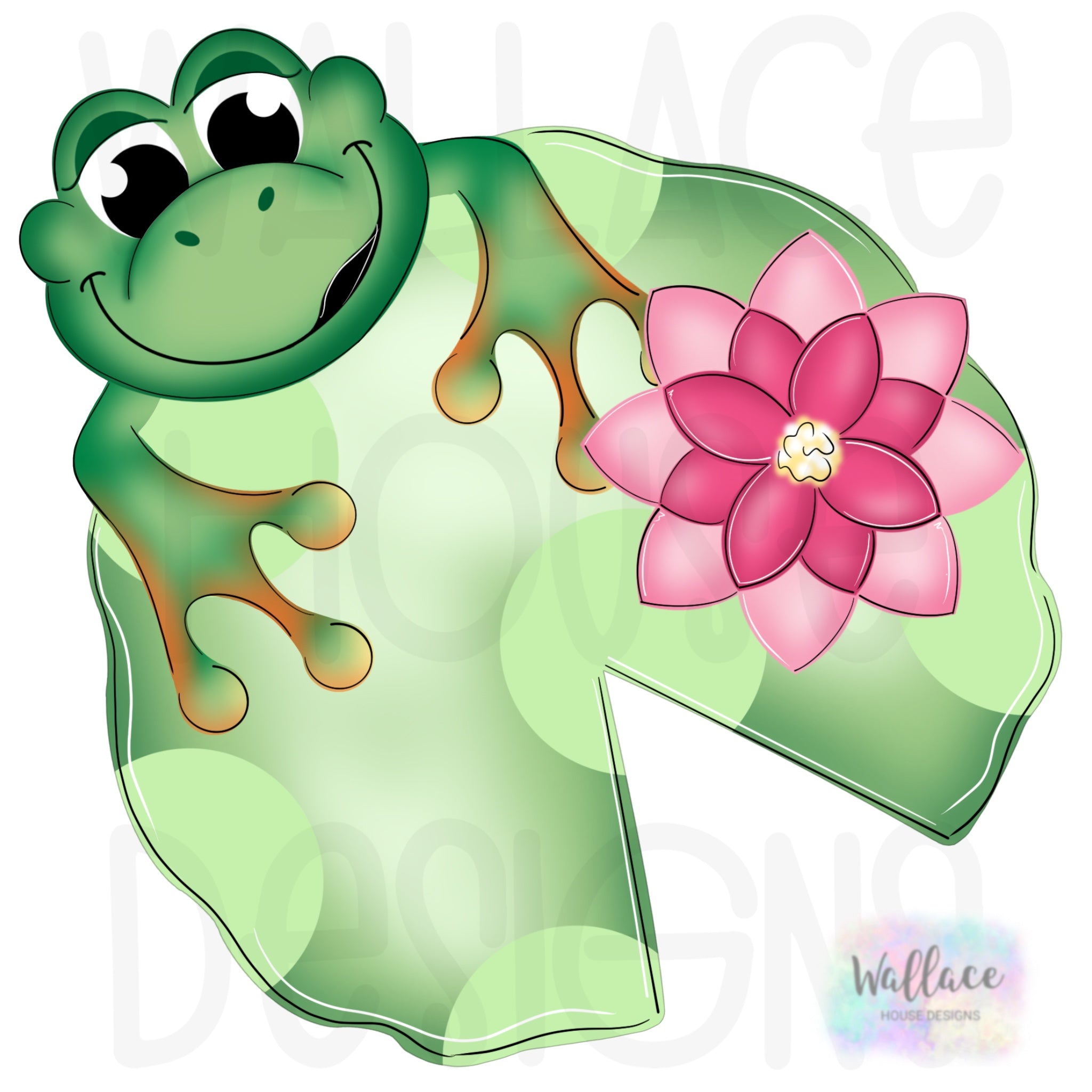 lily pad and frog template