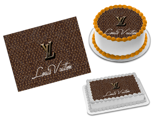 Louis Vuitton Gray Brown Og Fashion Birthday Banner Personalized Party –  Ediblecakeimage