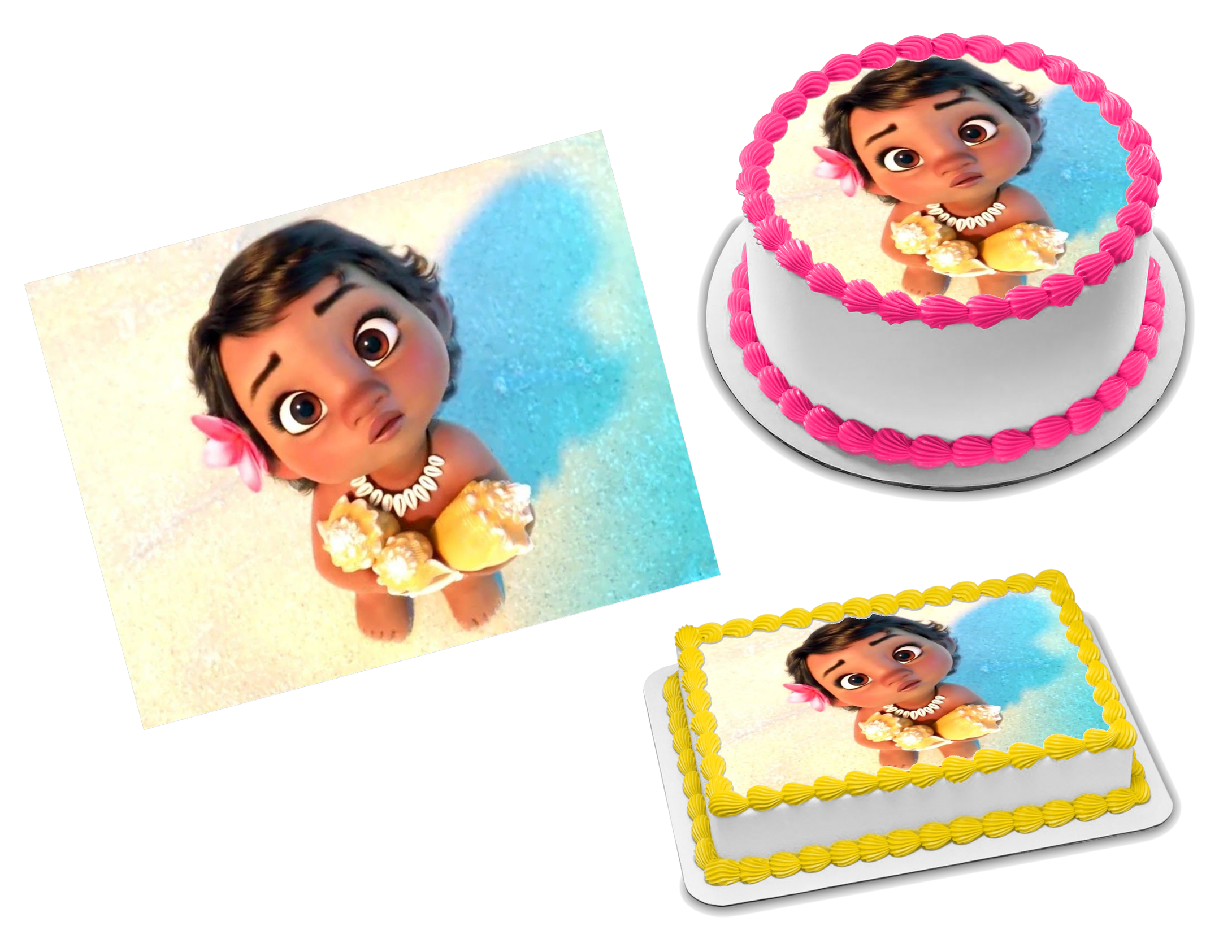 Baby Moana Edible Image Icing Frosting Sheet 13 Topper 25 Sizes Sweet Custom Creations