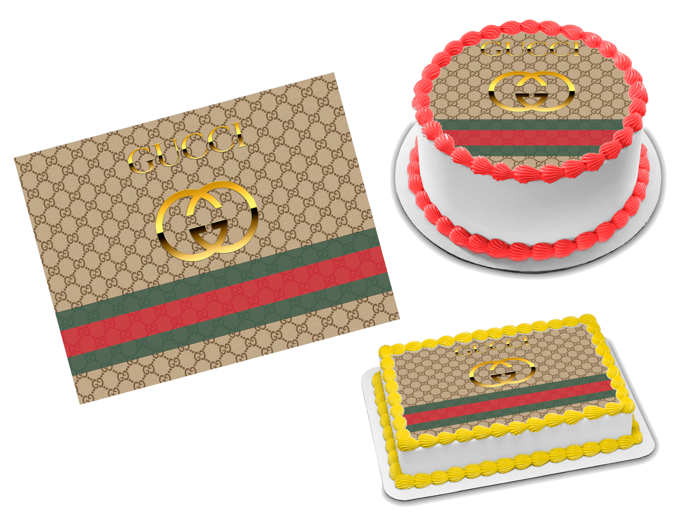 Gucci Edible Image Icing Frosting Sheet 15 Cake Cupcake Cookie Topper Sweet Custom Creations