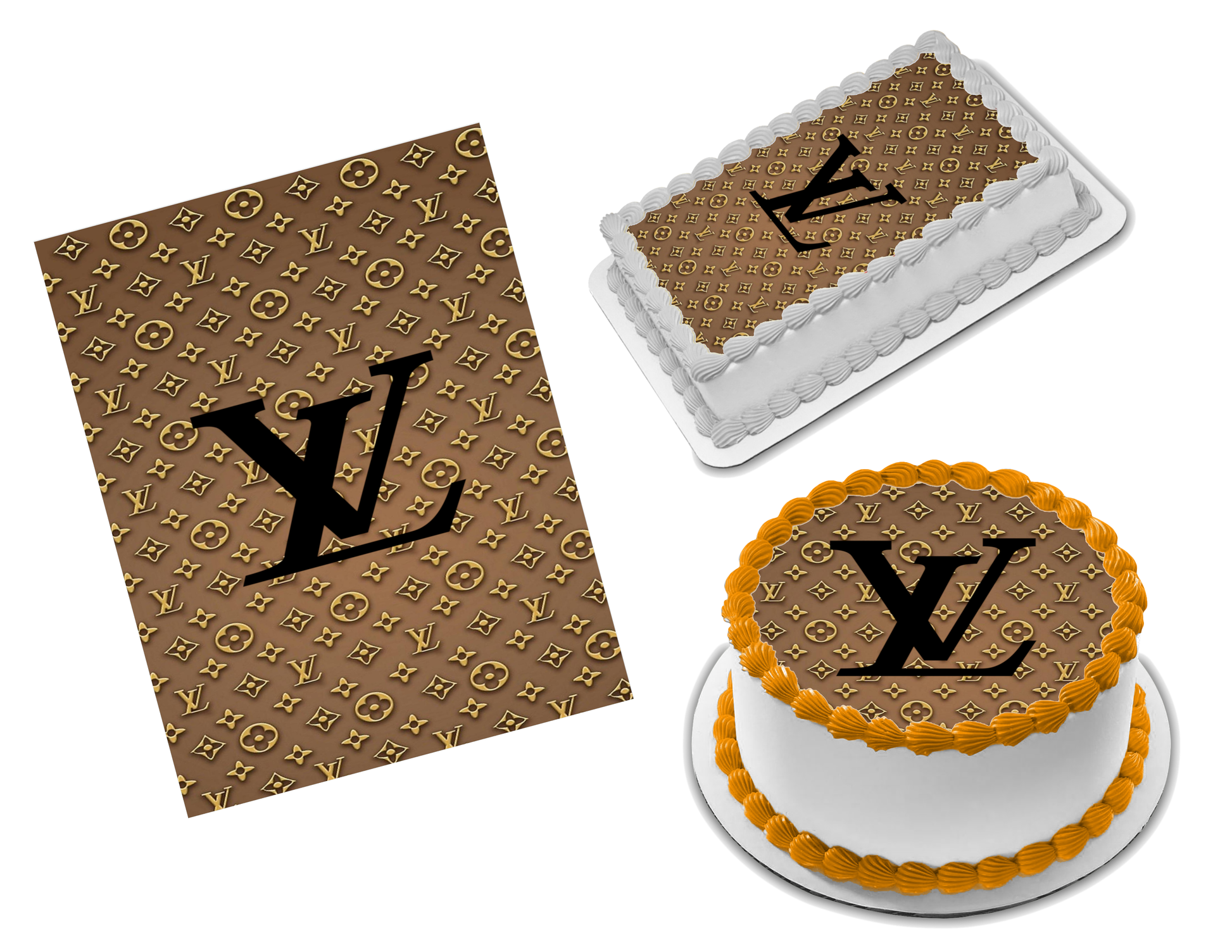 Multicoloured Louis Vuitton Patterned Icing Sheet