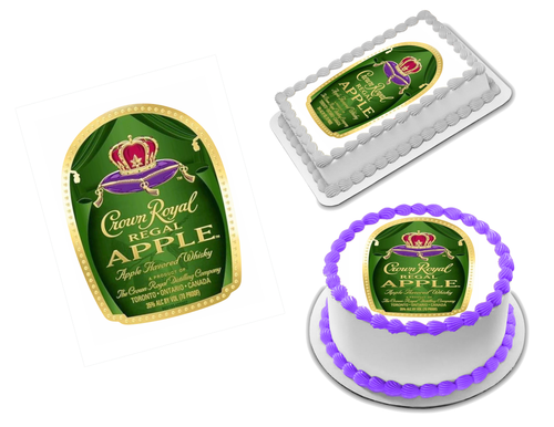 Download Crown Royal Apple Whisky Liquor Label Edible Image Icing Frosting Shee Sweet Custom Creations