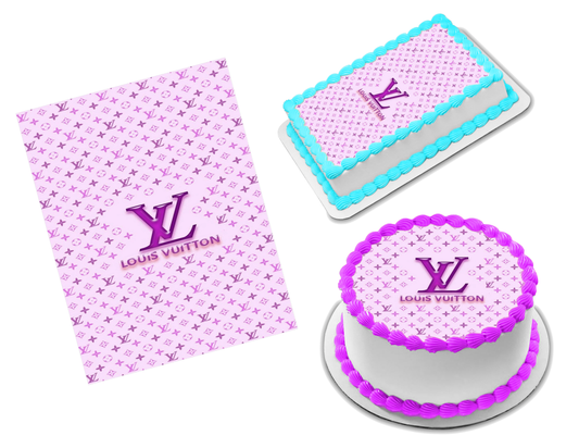 Louis Vuitton style print Cake band Ribbon Side Stripes Edible Icing o