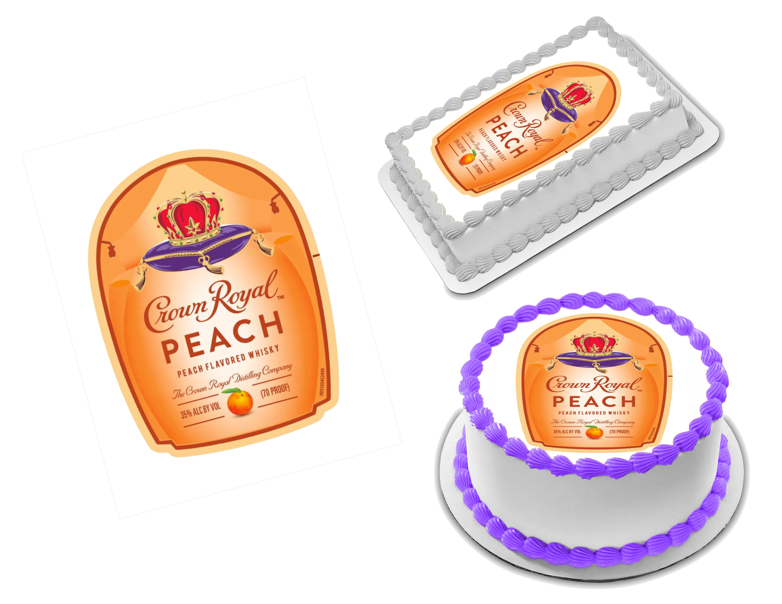 Crown Royal Peach Whisky Liquor Label Edible Image Icing Frosting Shee Sweet Custom Creations - how to get the ice cream crown in roblox