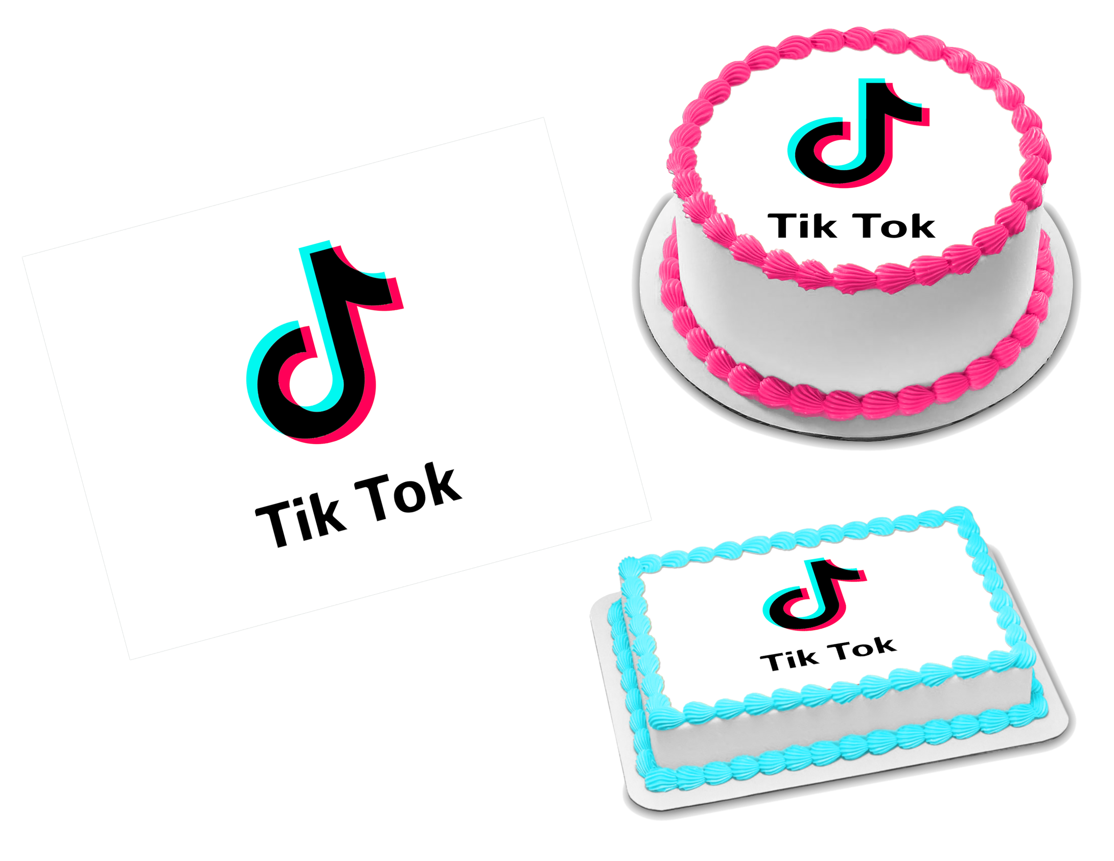 Cake Toppers 1 X Tiktok Music 19cm Round Cake Edible Image Topper Icing Sheet Home Garden