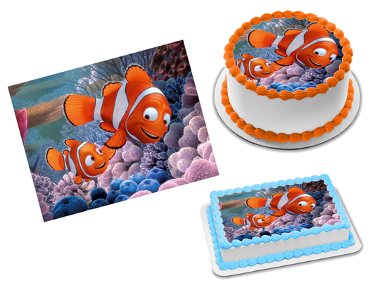 The Pout Pout Fish Cake Topper Edible Image Personalized Cupcakes Frosting  Sugar Sheet (8 Round Cake Topper) 