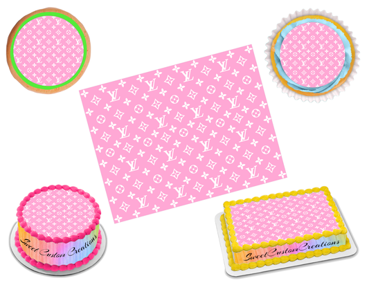 Louis Vuitton Pink Edible Image Frosting Sheet #14 (70+ sizes)