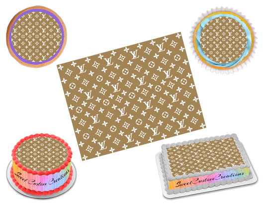 Louis Vuitton White Gold Edible Image Frosting Sheet #26 (70+ sizes) –  Sweet Custom Creations