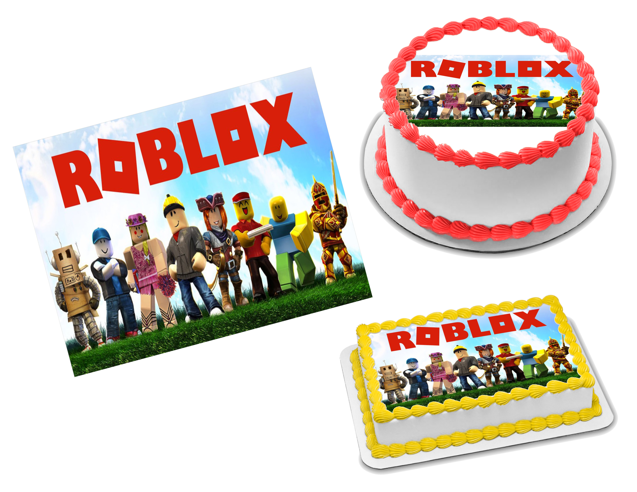 Roblox Edible Image Icing Frosting Sheet 5 Topper 25 Sizes Sweet Custom Creations - roblox serving list