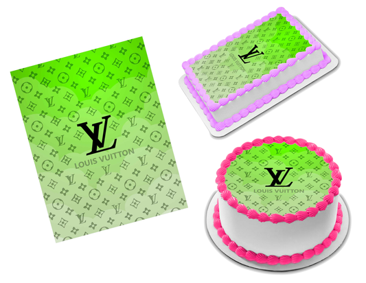 Louis Vuitton Neon Lime Green White Edible Image Frosting Sheet #55 (70+  sizes)