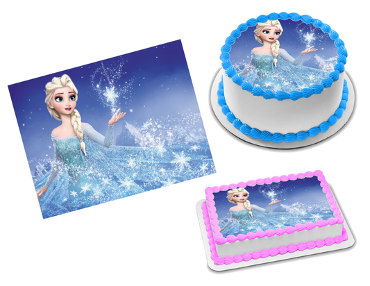 Frozen Inspired Photo Cake - Custom Edible Icing Images