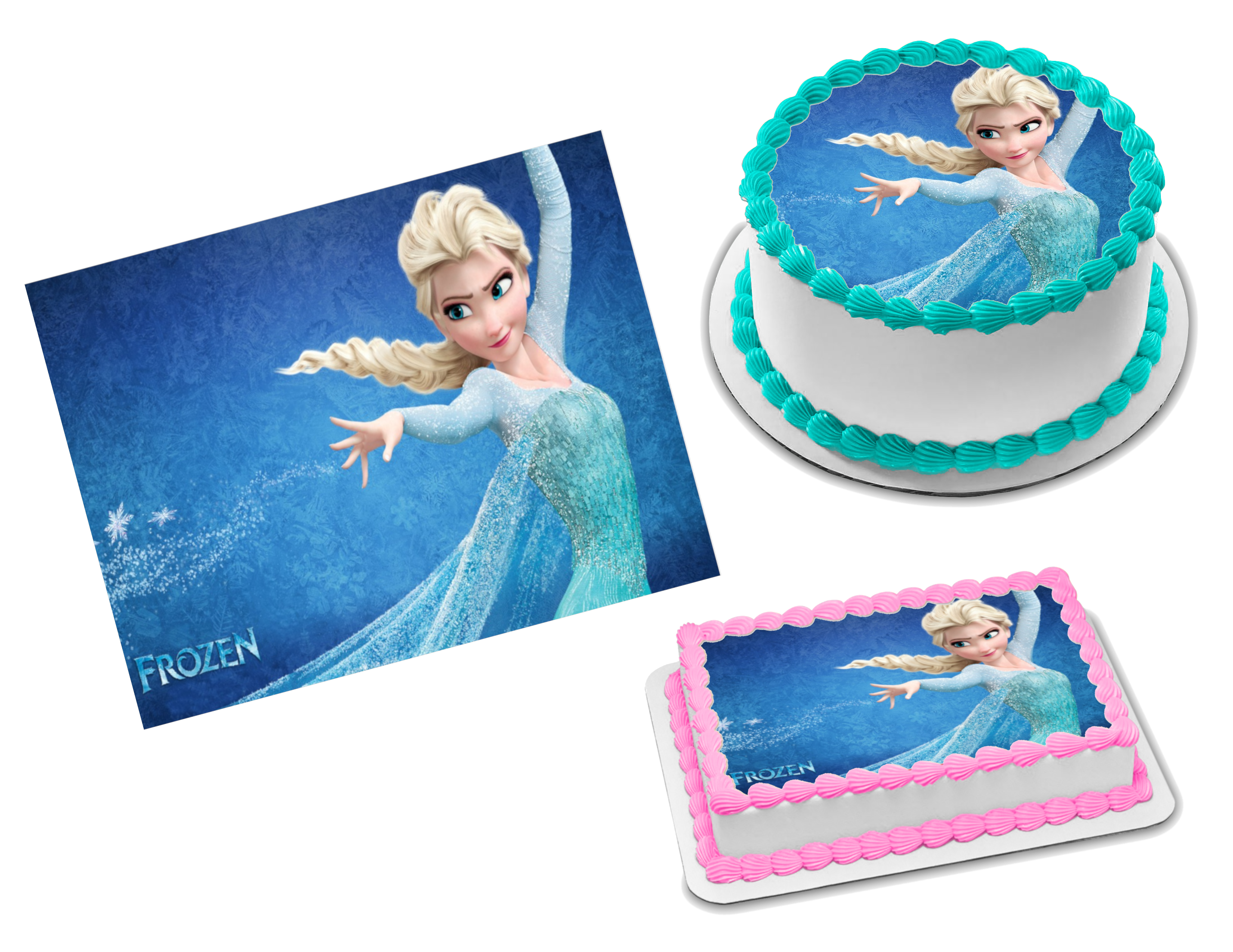 EDIBLE Frozen Elsa Wafer Paper Cake Topper Image Party Decoration UNCUT |  eBay