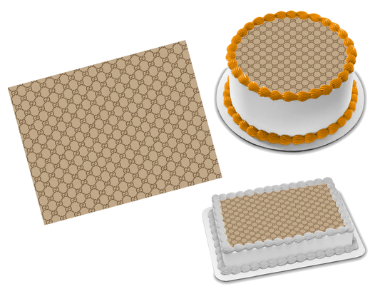 Ediblecakeimage Louis Vuitton Gray Brown OG Fashion Edible Cake Toppers Digital File (Emailed No Physical Item Shipped) / Digital File (Standard Size)