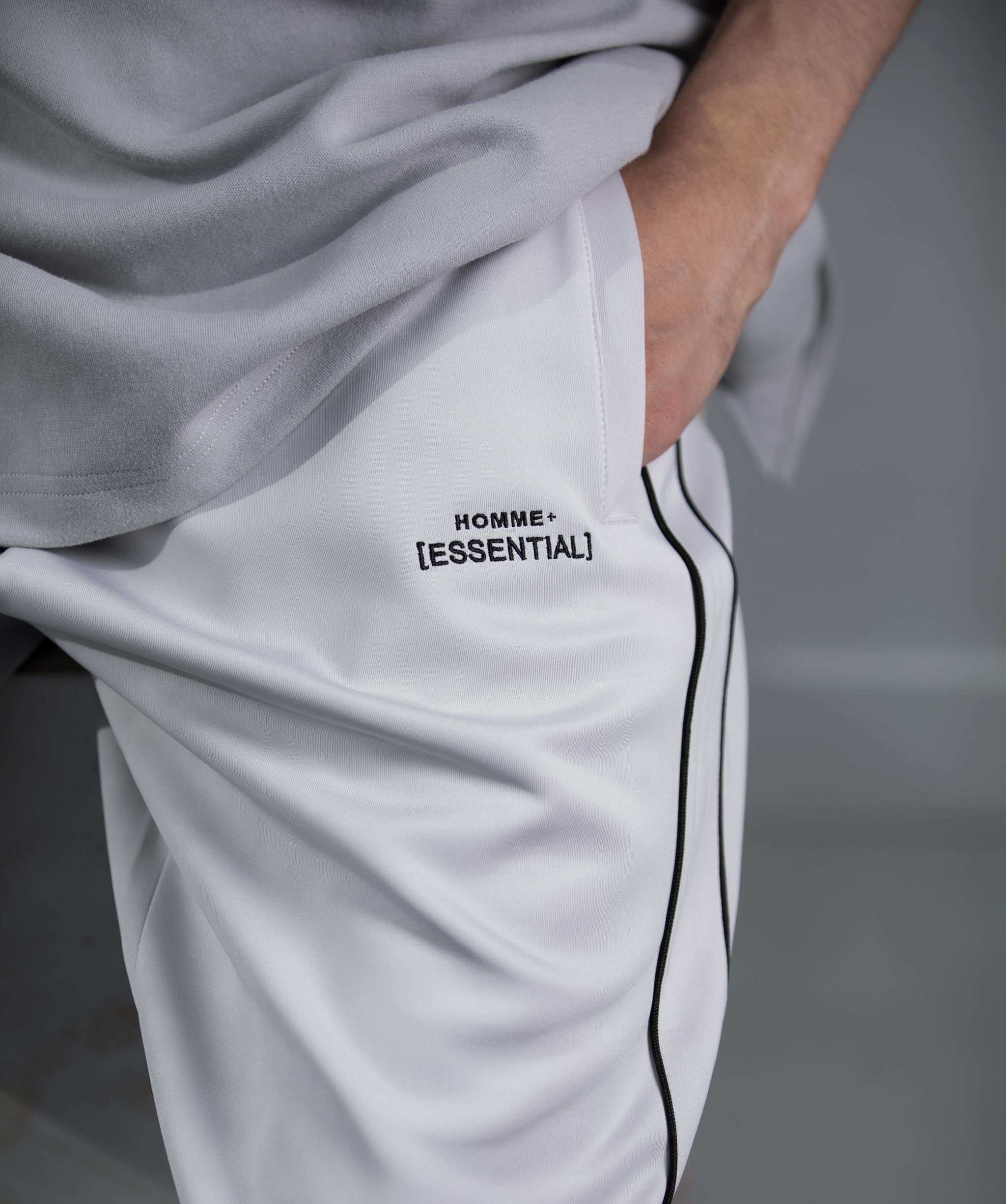 HOMME+ 'ESSENTIAL' Double Piped Trackpants - 1