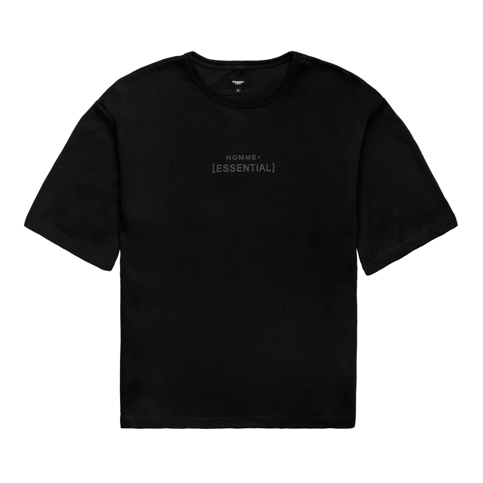 HOMME+ 'ESSENTIAL' Heavyweight Boxy Tee Black/Black & SNEAKERBOX