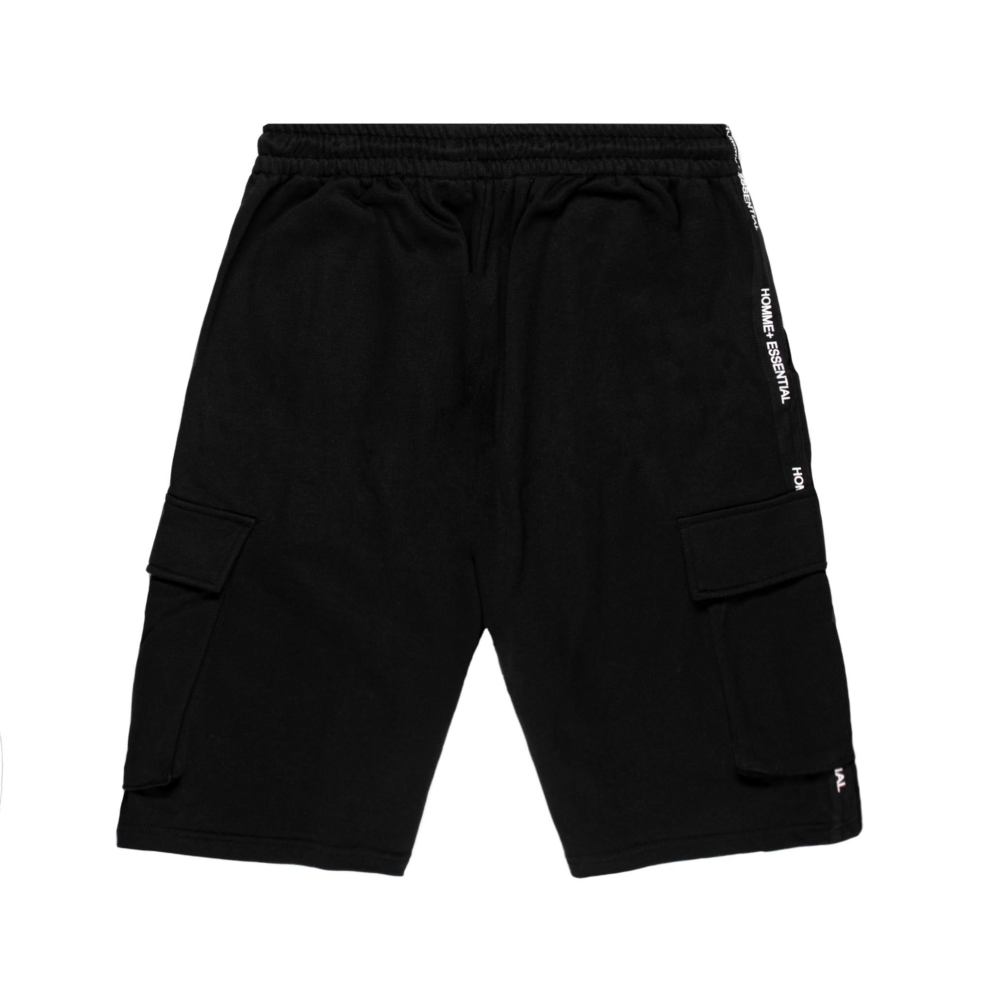 HOMME+ 'ESSENTIAL' Cargo Shorts Black & SNEAKERBOX