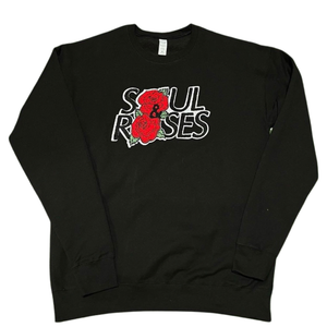 Black Two Roses Patch Crewneck