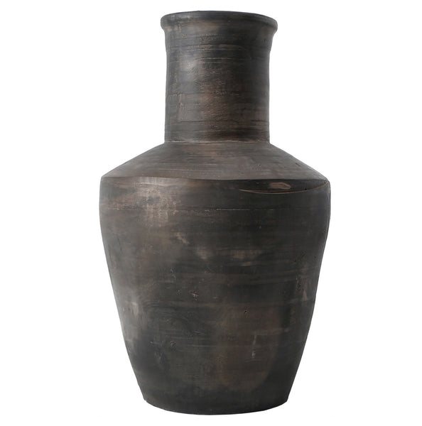 Earthy Gray Long Neck Vase