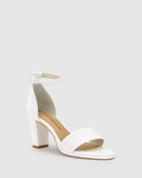 Evermore - Snow leather High heel sandal with ankle strap. Chaos ...