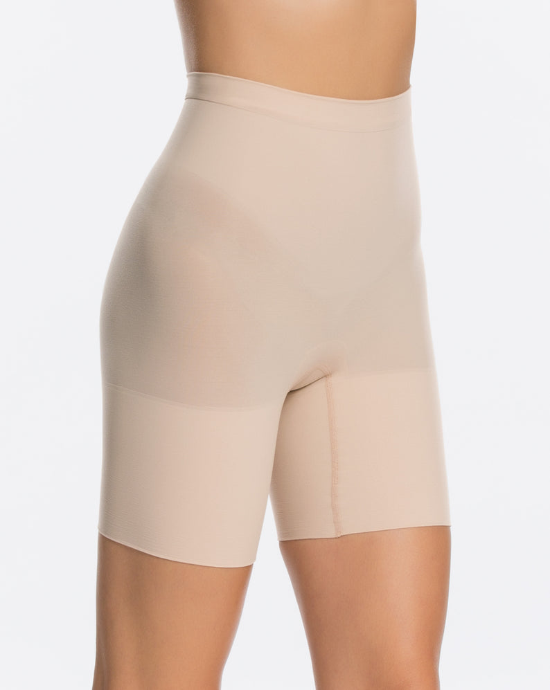 THINSTINCTS 2.0 High-Waisted Mid Thigh Short, Champagne Beige – Boutique 44