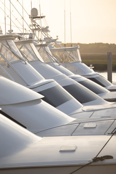 Sportfish boats lined up at tournament 