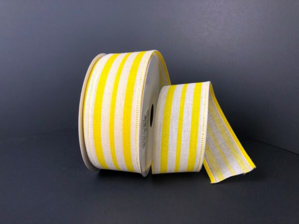 1.5x10yds Orange and White Stripe Ribbon