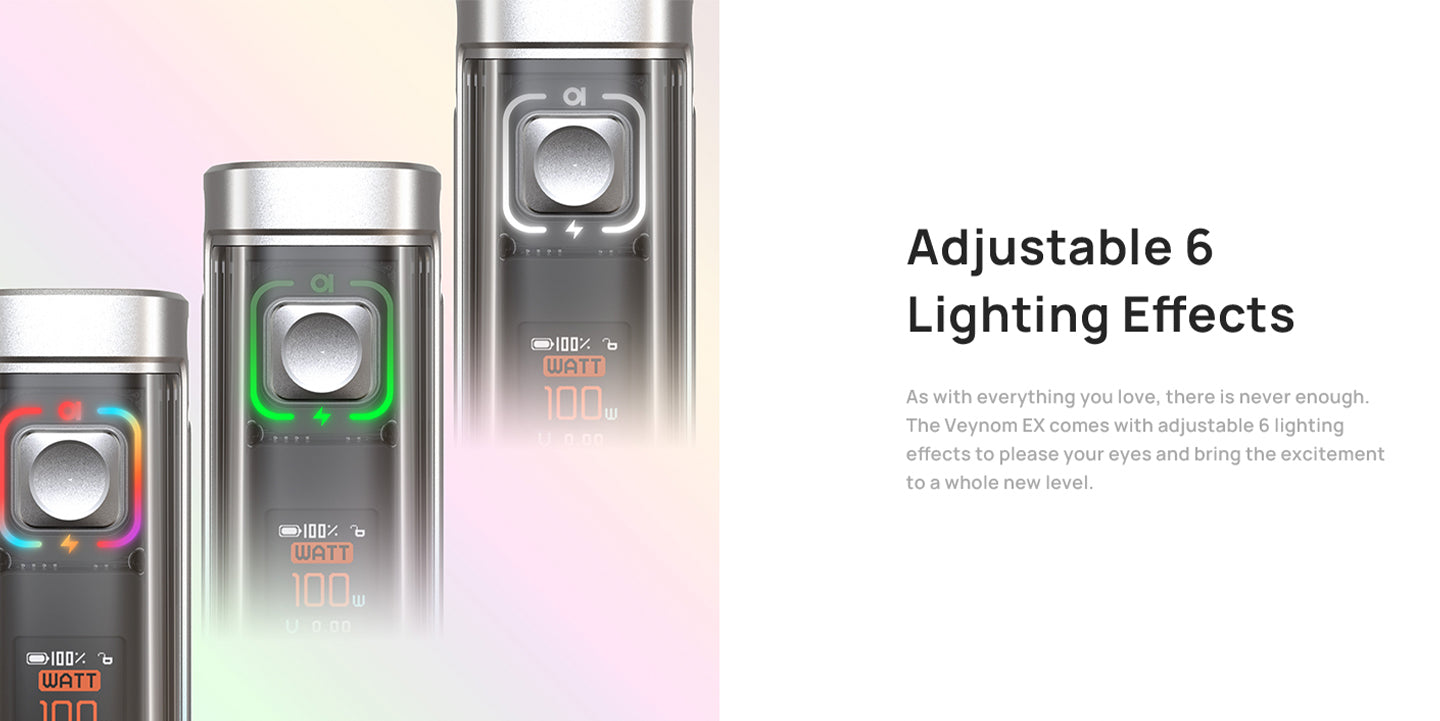 Aspire Veynom EX Pod Kit Adjustable Lighting Effects