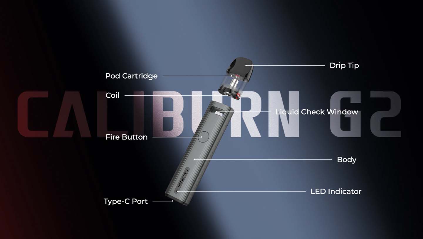 Caliburn G2 Vape Pod Kit by Uwell Components