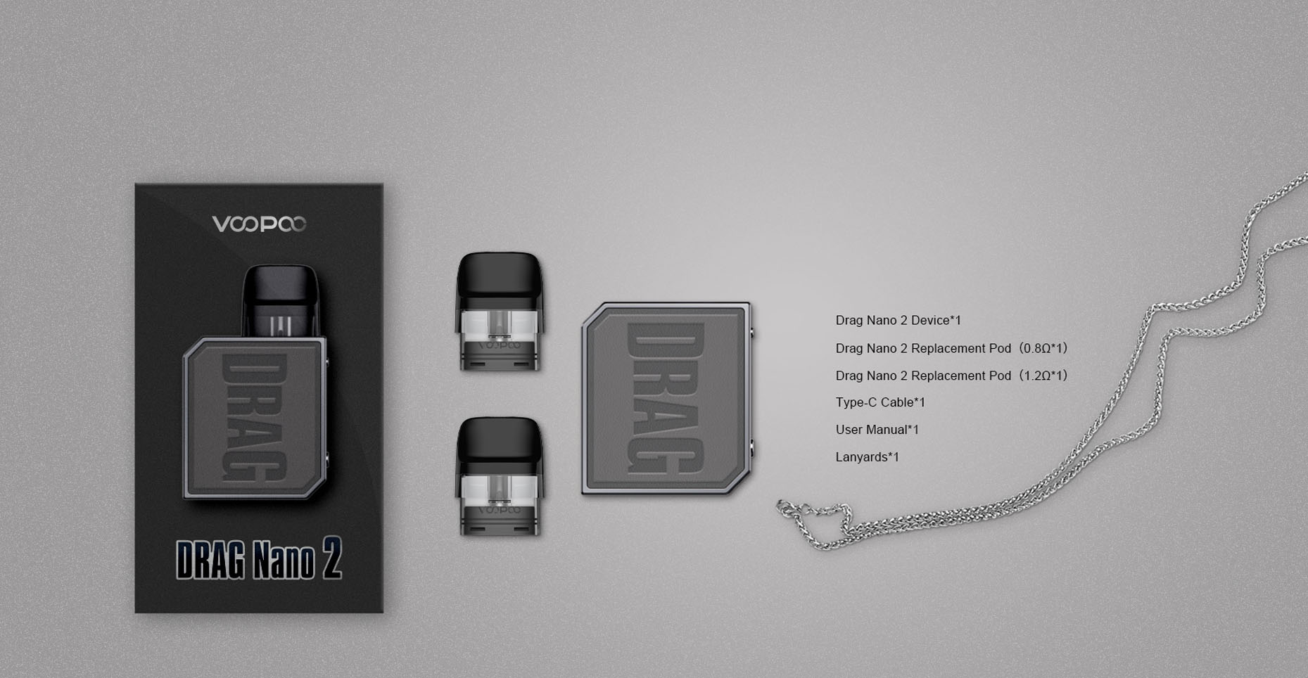 Drag Nano 2 Vape Pod Kit by Voopoo Box Contents