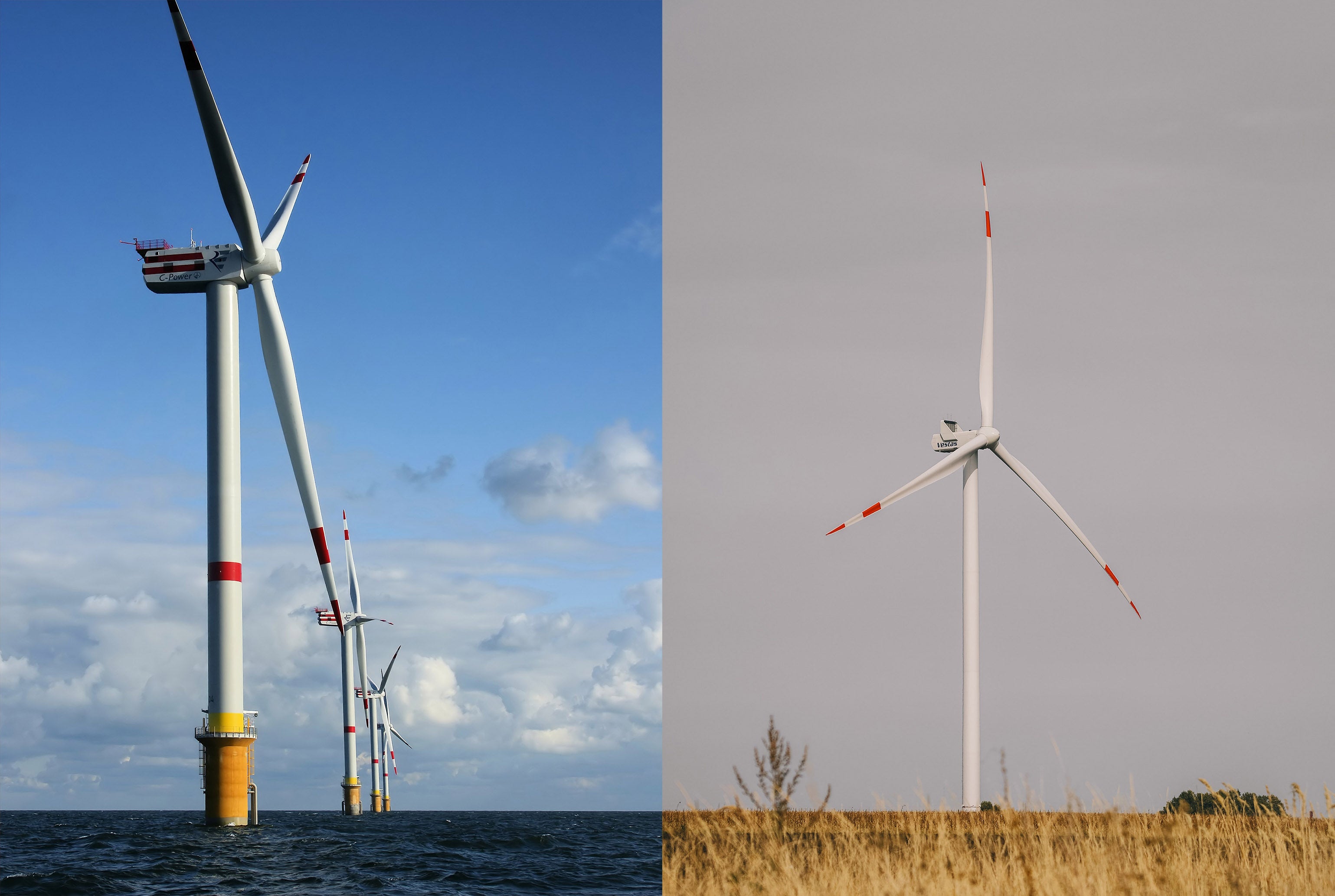 Offshore vs. onshore wind turbine