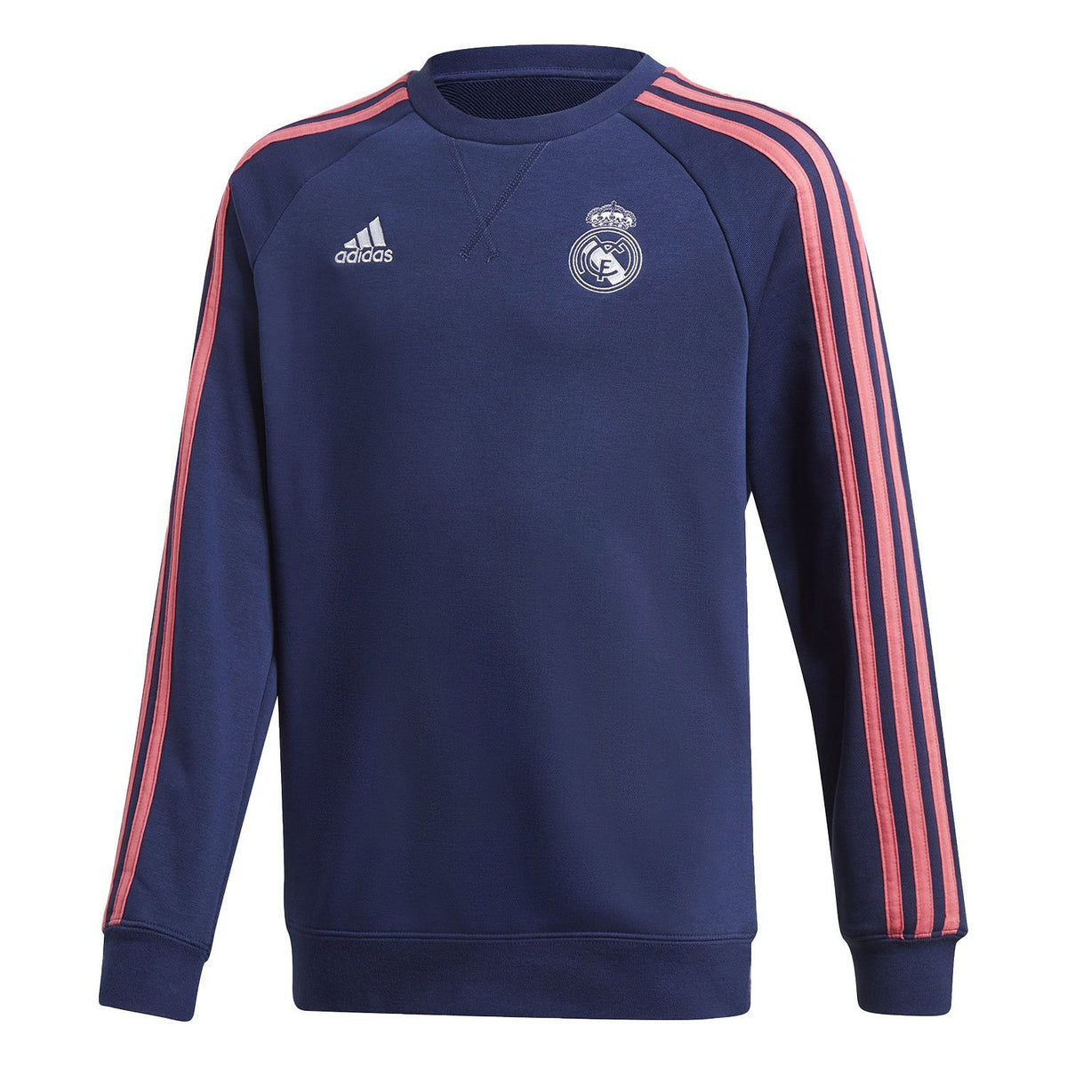 Real Madrid Youth Casual Crew Sweater Dark Blue Real