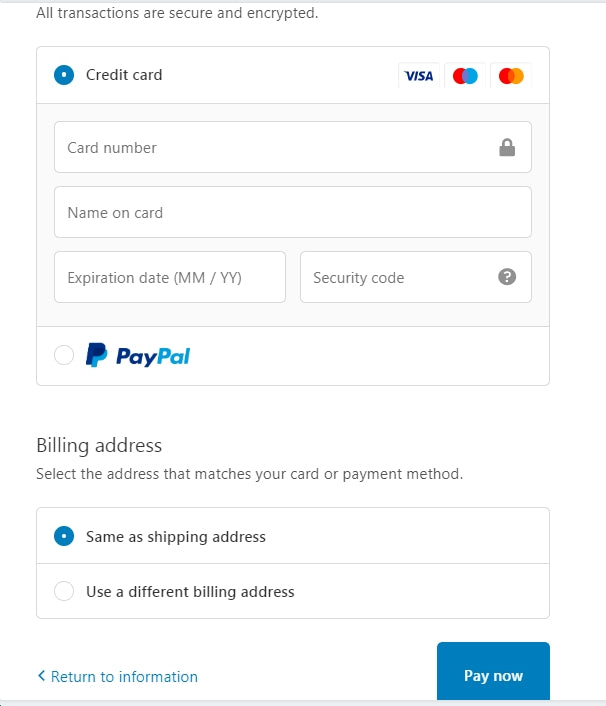 complete your payment details