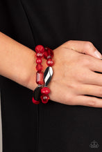 Load image into Gallery viewer, Rockin Rock Candy - Red Paparazzi Bracelet Love, Peace, &amp; Bling 5.00
